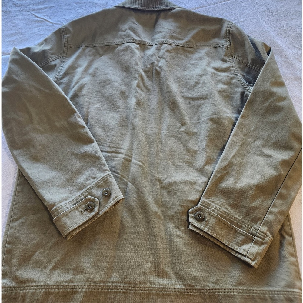 🌲 J.Crew Flannel Lined Chore Field Coat Olive Green Corduroy gorpcore - Picture 7 of 8